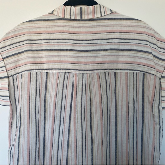 Sanctuary Borrego Linen Blend Striped Tie Front Button Down Top Size M - Picture 10 of 15